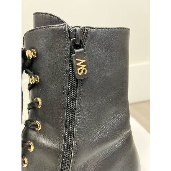 STUART WEITZMAN Black Leather Lace-Up Laine Combat Boots Booties 37 US 7 - Picture 8 of 8